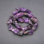 Beads Raw Amethyst Nugget Tumbled on Thread, diameter 15x23(+-)mm, length 42cm