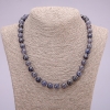 Iolite Natural Stone Necklace, Smooth Round Beads, Diameter 10mm (+/-), Length 48cm