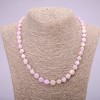 Necklace Natural Stone Kunzite Tumbled, diameter 9x10(+-)mm, length 46-49cm+
