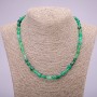 Necklace Natural Stone Green Agate Tumbled, diameter 7x9(+-)mm, length 48cm