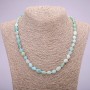 Aquamarine Gemstone Necklace with Faceted Beads, 7x9mm (±) diameter, 48cm length