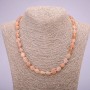 Necklace Natural Stone Selenite Tumbled, diameter 7x9(+-)mm, length 48cm