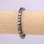 Bracelet on Elastic Hematite Cube Stone, diameter 6x6(+-)mm, length 18cm