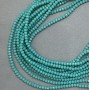 Czech Crystal Beads on a Strand, Diameter 3.5mm, Matte Glass Green-Blue Aquamarine Color, Length 41cm