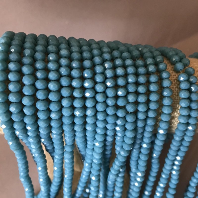 Czech Crystal Beads Matte Sea Wave Turquoise Rondelle, Diameter 6mm Strand, Length 41cm
