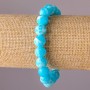 Imitation Larimar Acrylic Bracelet on Elastic, Smooth Beads, 10mm Diameter, 18cm Circumference