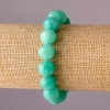 Jadeite Bracelet on Elastic, Smooth Beads, 12mm Diameter, 18cm Length