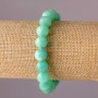 Jadeite Bracelet on Elastic, Smooth Beads, 10mm Diameter, 18cm Length