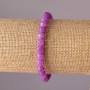 Dyed Quartz Amethyst-Shade Bracelet on Elastic Band, Smooth Round Beads, 6mm Diameter, 18cm Circumference