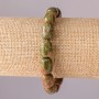 Natural Heliotrope Jasper Barrel Bracelet on Elastic Band, 10x14mm, 18cm Circumference