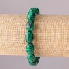 Malachite Barrel (Pressed) Bracelet on Elastic Band, 10x14mm, 18cm Length