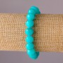 Aquamarine Bracelet on Elastic Band, Smooth Round Beads, 10mm Diameter, 18cm Circumference