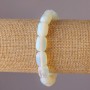 Moonstone Barrel Bead Bracelet on Elastic Band, 10x14mm, 18cm Circumference