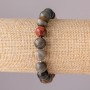 Jasper Bracelet on Elastic Band, Smooth Round Beads, 10mm Diameter, 18cm Circumference