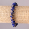 Blue Synthetic Variscite Bracelet on Elastic Band, Smooth Round Beads, 10mm Diameter, 18cm Length