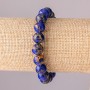 Blue Synthetic Variscite Bracelet on Elastic Band, Smooth Round Beads, 10mm Diameter, 18cm Length