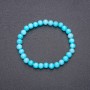 Aquamarine Bracelet on Elastic, Smooth Beads, 6mm Diameter, 18cm Circumference