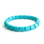 Blue Turquoise Bracelet on Elastic Band, Cylinder Stones 8.5x9mm(+/-)
