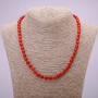 Carnelian Natural Stone Necklace Smooth Round Bead, diameter 6mm, length 48cm