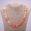 Natural Chalcedony Stone Necklace, Rectangle Beads, 13x18mm, 48cm Length