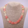 Natural Chalcedony Stone Necklace, Rectangle Beads, 13x18mm, 48cm Length