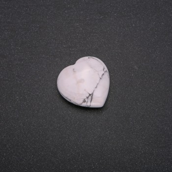 Cacholong Souvenir Stone in Heart Shape 30x30x10(+/-)mm