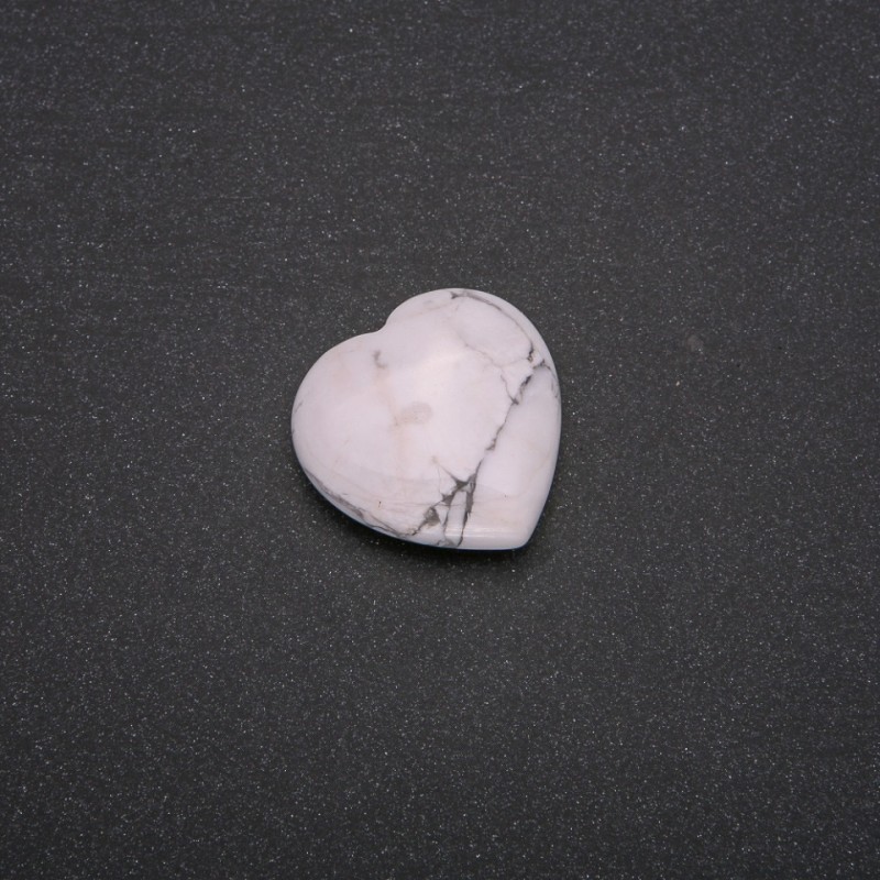 Cacholong Souvenir Stone in Heart Shape 30x30x10(+/-)mm