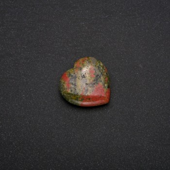 Heliotrope Jasper Souvenir Stone in Heart Shape 30x30x10(+/-)mm