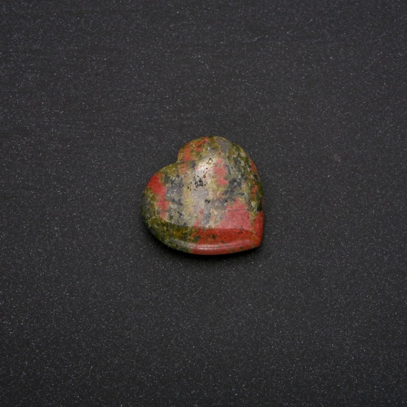 Heliotrope Jasper Souvenir Stone in Heart Shape 30x30x10(+/-)mm