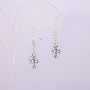 Cross Earrings, length 20(+/-)mm, silver-tone