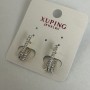 Xuping Earrings with White Rhinestones 2x20mm, Rhodium, 18K Gold Plating