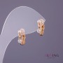 Xuping Earrings with White Stones, Diameter 3.5mm, Length 12mm, Gold Color