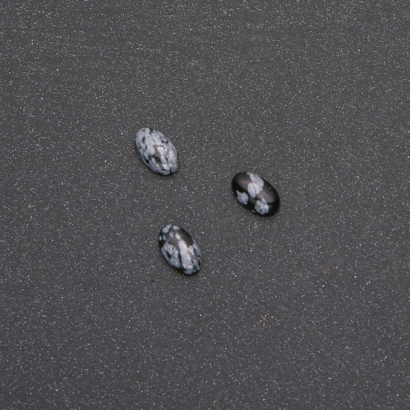 Snowflake Obsidian "Apache Tears" Cabochon Stone 8x5mm