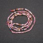 Assorted Natural Stone Beads on a Thread, Faceted Ball, Diameter 2.5mm, Length 38cm