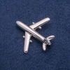 Airplane Brooch Silver Metal 40x39mm