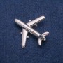Airplane Brooch Silver Metal 40x39mm