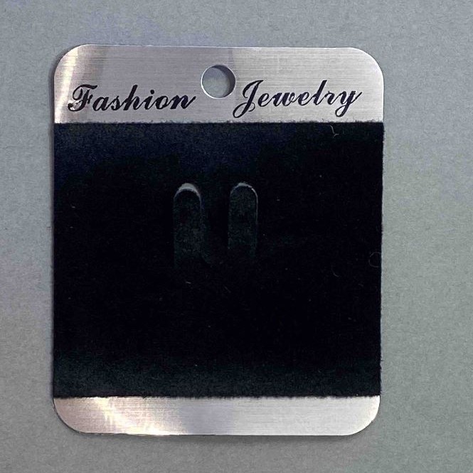 Display card under brooch black velvet 7x6 cm black plastic 100 pcs