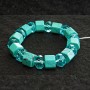 Blue Turquoise (Synthetic) Bracelet on Elastic with Veining & Czech Glass
