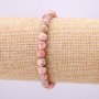 Natural Rhodochrosite Bracelet, Smooth Round Beads, Diameter 6.5mm, Length 18cm