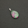 Teardrop Pendant Made of Natural Zoisite Stone 25x18(+-)mm