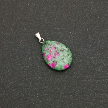 Teardrop Pendant Made of Natural Zoisite Stone 25x18(+-)mm
