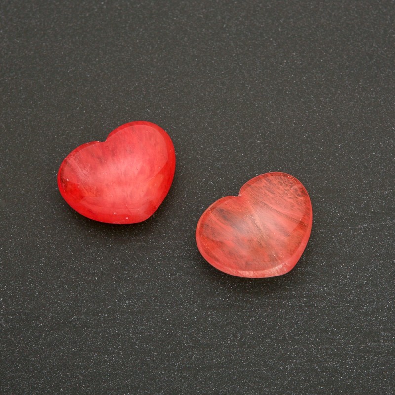 Souvenir Stone Heart made of natural Chalcedony (+-)21x27mm