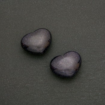 Aventurine Souvenir Heart Cairo Night Blue Sand (+-)21x27mm
