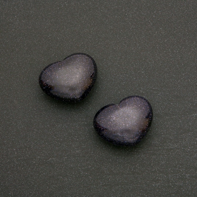 Aventurine Souvenir Heart Cairo Night Blue Sand (+-)21x27mm