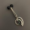 Silver-Tone Clip Brooch with Pendant for Scarves +-6cm