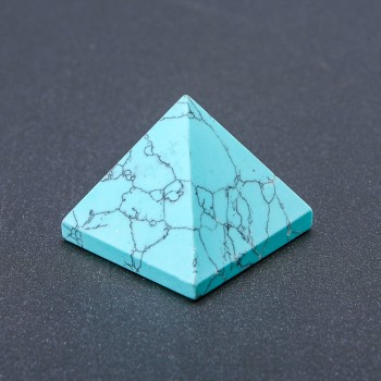 Natural Stone Pyramid Pressed Turquoise, Height (+-)30mm, Length (+-)37mm
