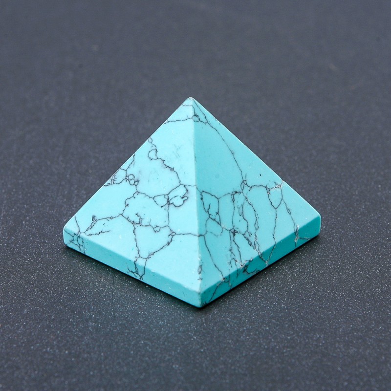 Natural Stone Pyramid Pressed Turquoise, Height (+-)30mm, Length (+-)37mm