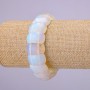 Bracelet on Elastic Band Moonstone Faceted Link, diameter 20x12mm, length 18cm