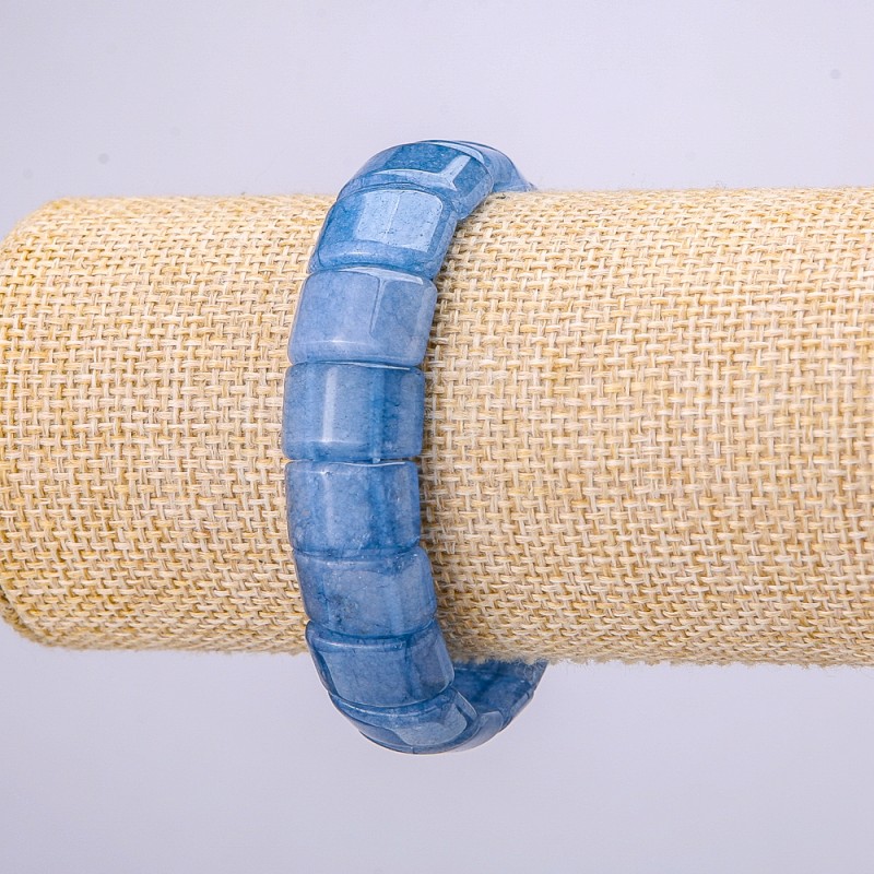 Bracelet on Elastic Band Aquamarine Link, diameter 15x12mm, circumference-18cm (+-)