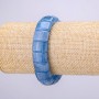 Bracelet on Elastic Band Aquamarine Link, diameter 15x12mm, circumference-18cm (+-)